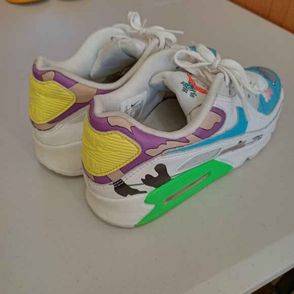 Size 10 - Ruohan Wang x Nike Air Max 90 Flyleather Multicolor - Picture 6 of 10